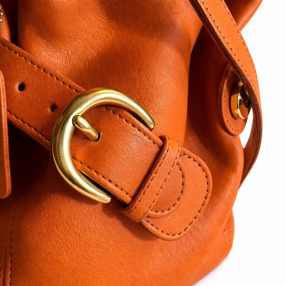 Vintage Coach tangerine Leather Soho Buckle Bag 4156 - Picture 3 of 7